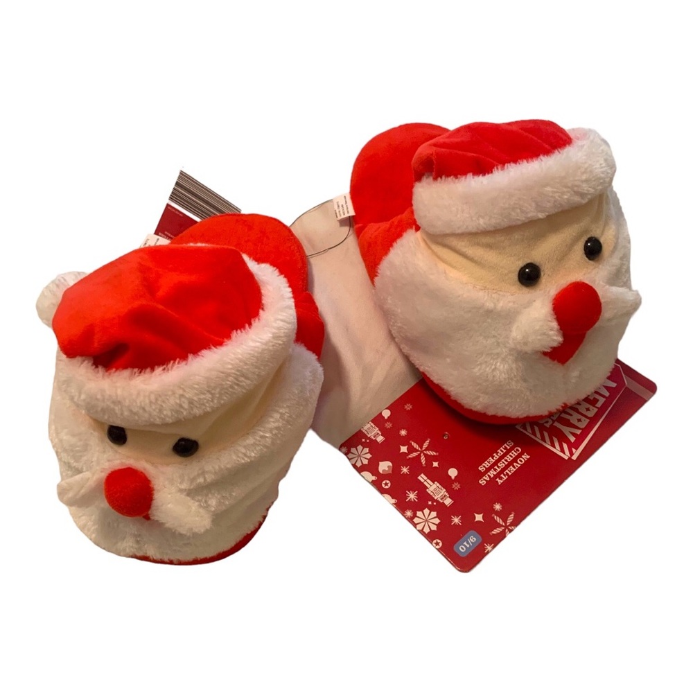 Funny Santa Slippers Christmas Gift White Elephant Women’s 9/10 NWT